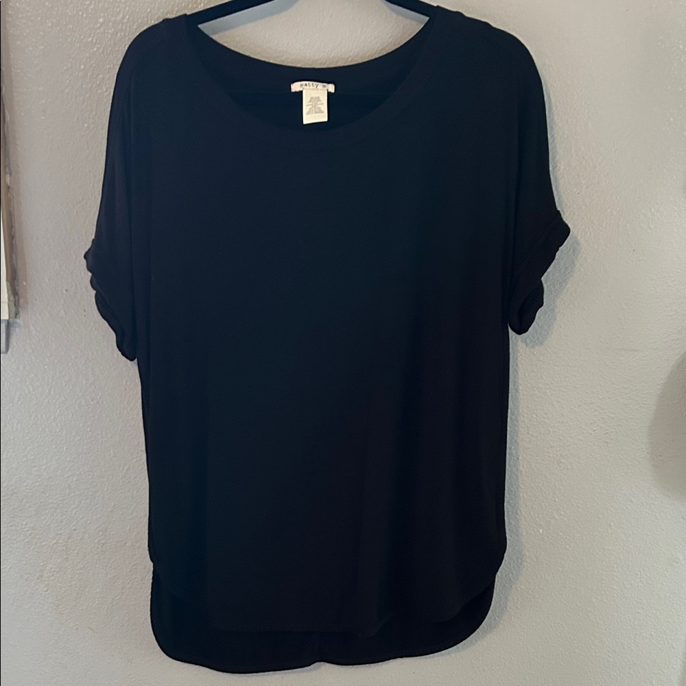 Matty M Black Short Sleeve Women's Top